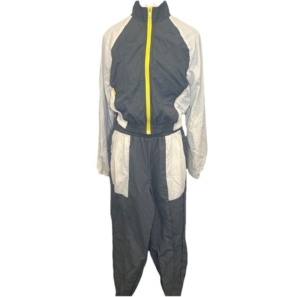 Fabletics Women's Alayia Color Block Storm Cloud Jacket & Track Pant Set‎ Sz S